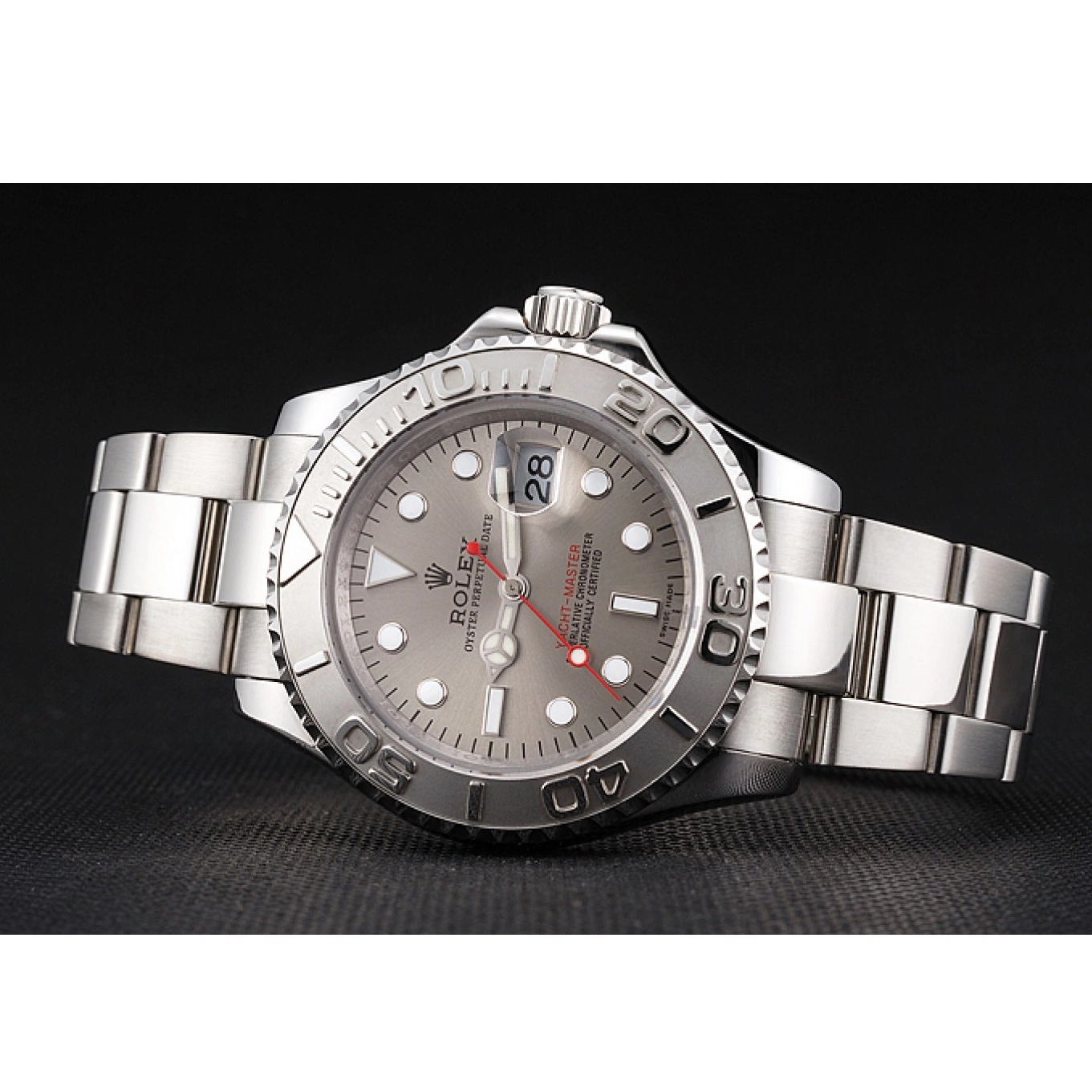 Rolex aaa copy Swiss Bracelet And Rolex Case Dial Steel Gray Stainless Yacht-Master 0730